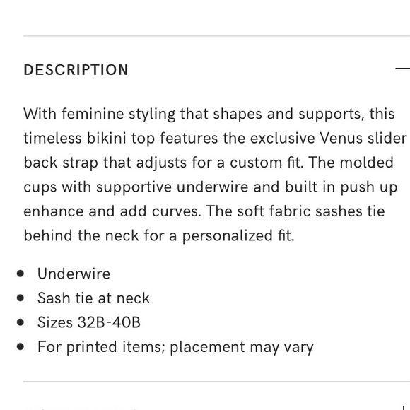VENUS Marilyn Halter Bikini Top Size 38DD/40B - Picture 6 of 6
